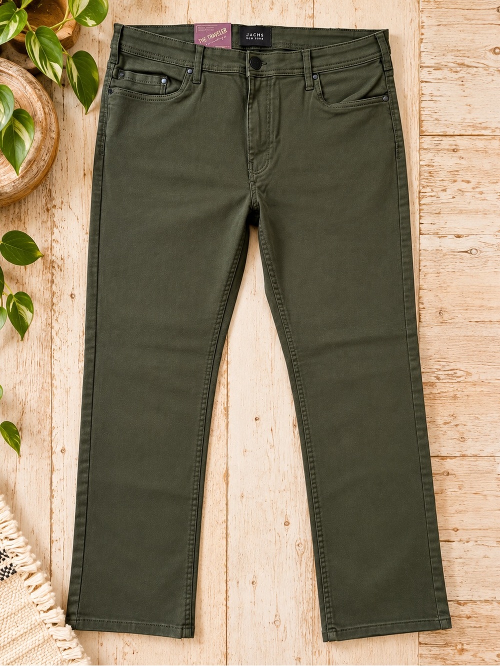 JACHS New York The Traveler Green Straight Fit Pants 38x29 NWT